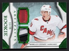 2020-21 Artifact Horizontal Rookie Emerald Dual Jersey Patch Morgan Geekie 11/25