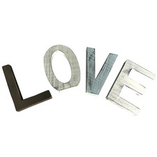Block LOVE Sign Rustic Style Decorative Wooden Cutout Letters