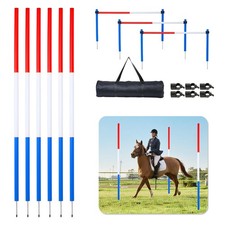 6 Pcs Pole Bending Poles for Horses,6FT Adjustable Equestrian Training Equipm