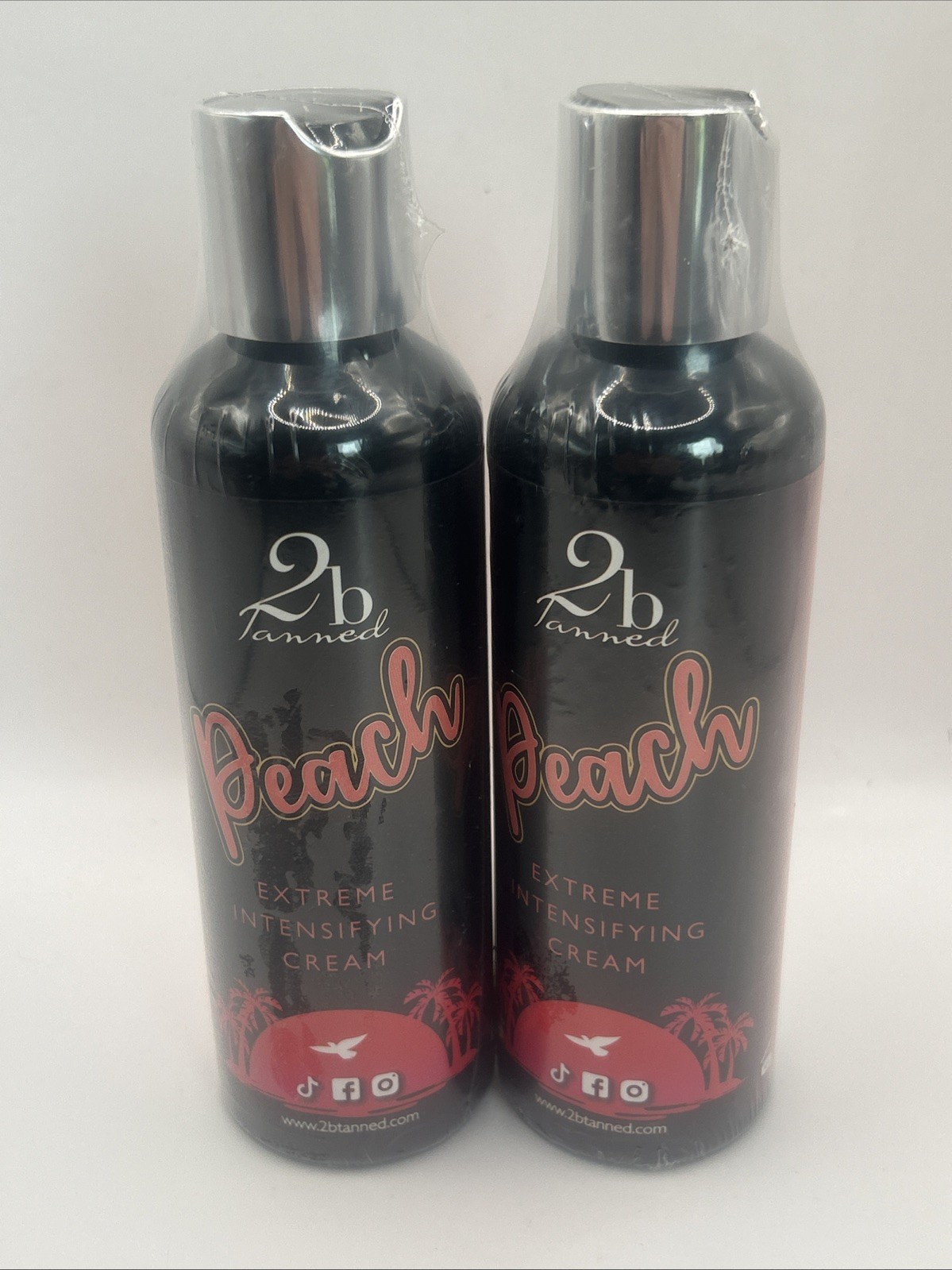 2BTANNED Extreme Intensifying Tanning Ultra Hydrating Cream 200ml x2  Peach