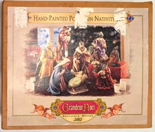 Grandeur Noel 2002 Nativity Set Collectors Edition Hand Painted Porcelain 9 Pc