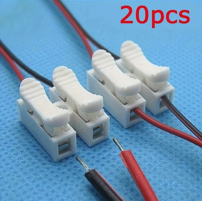 20pcs Quick Wire Connectors: No-Solder No-Screw Spring Clamp Terminal Blocks