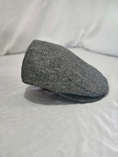 Unbranded Gray Herringbone Newsboy Hat One Size Excellent Condition