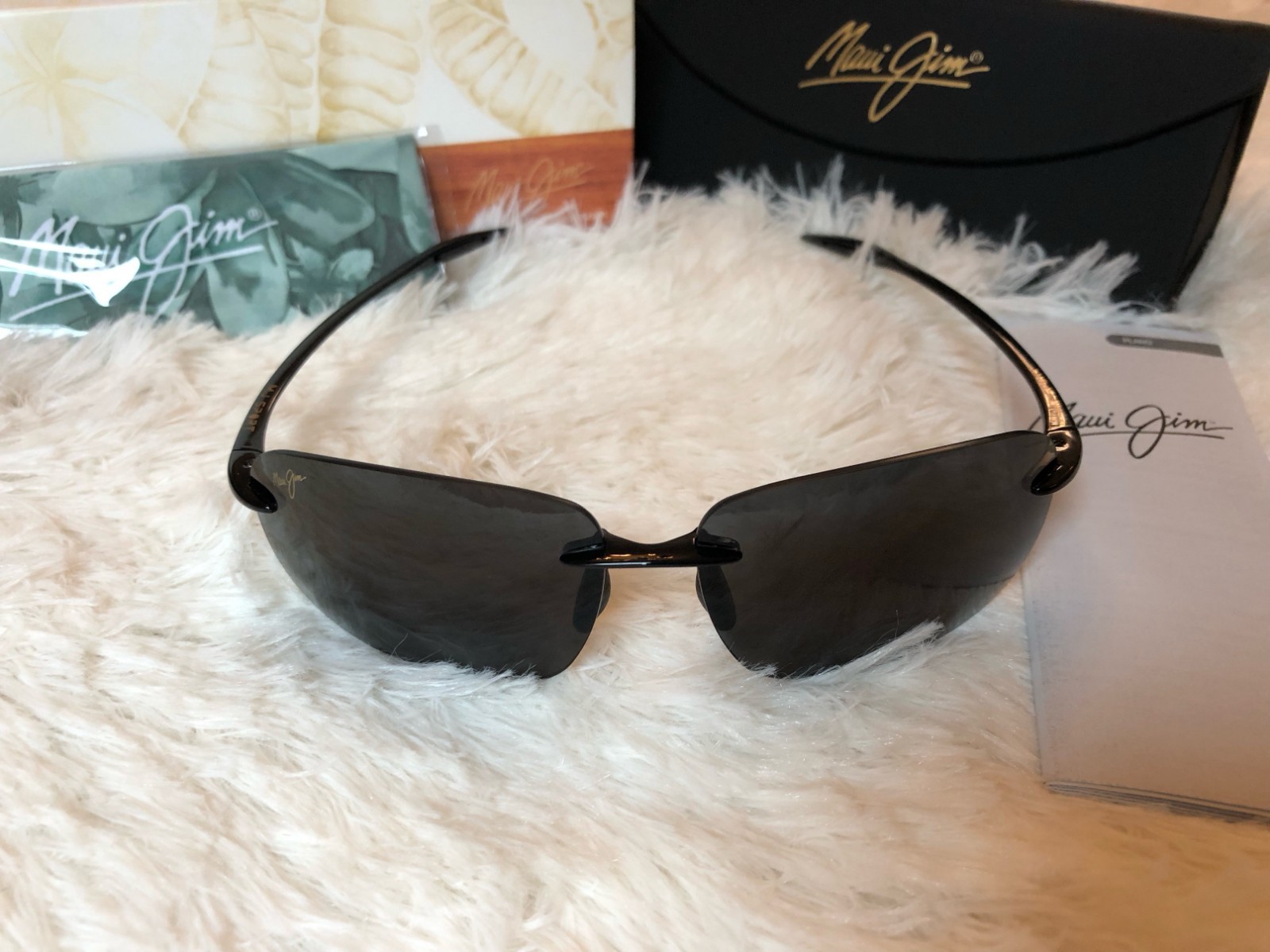 Maui Jim BREAKWALL 422-02 Polarized Sunglasses Black/Neutral Grey Lightweight