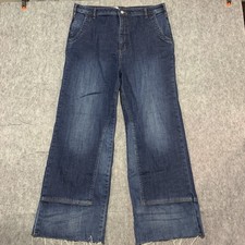 Anthropologie Pilcro Tailored Rework High-Rise Wide-Leg Dark Wash Jean - Size 32