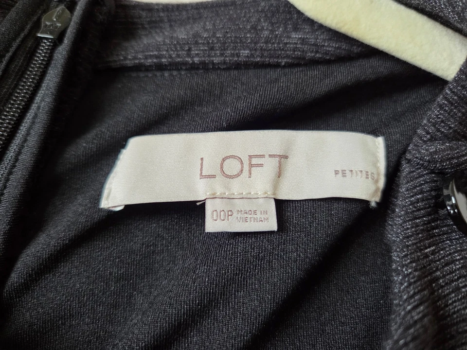 NEUES Etuikleid LOFT by Ann Taylor anthrazit grau Gr. 32 (00P) ärmellos - Bild 4 von 4