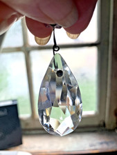 Lot of 33 Crystal Glass Prisms Faceted Tear Drop for Chandelier VTG/Antique 3"