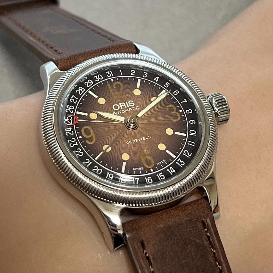 [BROWN DIAL] Oris Big Crown Pointer Date 7463C Au… - image 1