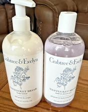 Crabtree  Evelyn Nantucket Briar Body Lotion  Bath  Shower Gel Set 16.9oz New