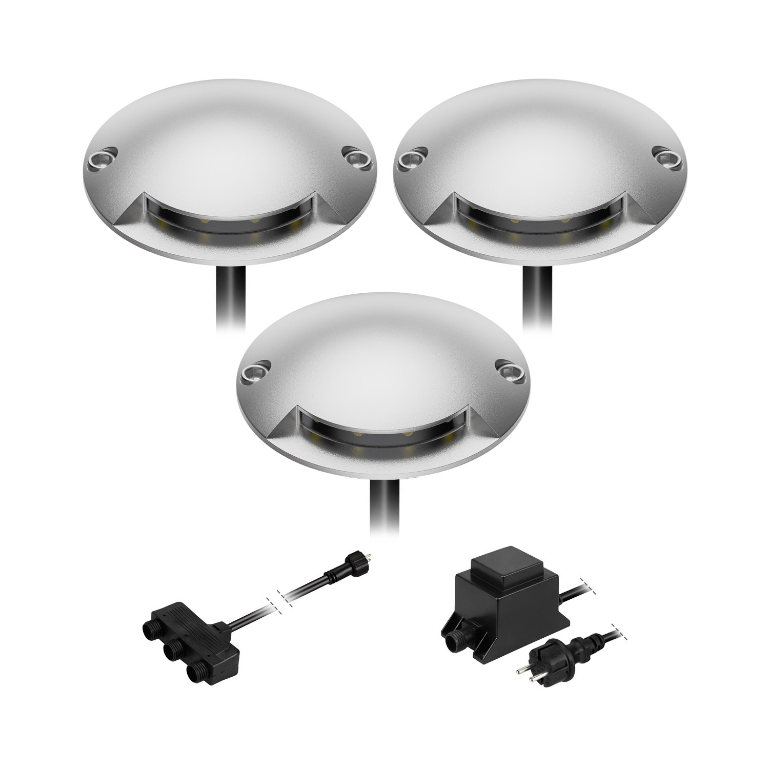 Lampada da terra a LED Bunda a 1 luce per esterni bianco caldo 3 unità