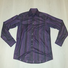 ETON Men's Ganghester 1928 100 Cotton Dress Shirt Purple Stripe 15.5/39  Alter