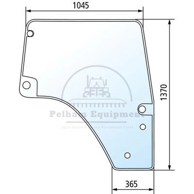 Green Door Screen Glass 0.015.5532.0/40 for Deutz, Hürlimann, Lamborghini, Same