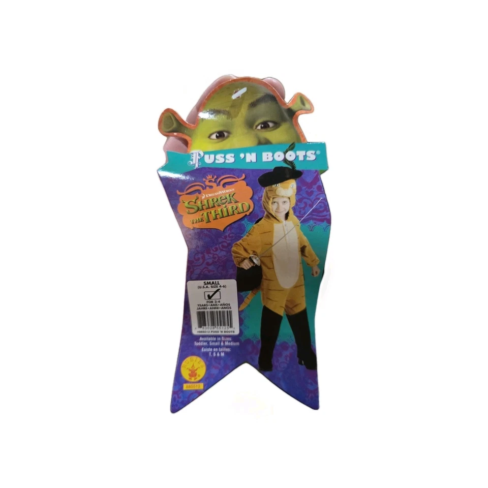 Shrek the Third Deluxe Fleece Costume PUSS 'N BOOTS SIZE 4 - 6 AGE 3 - 4 NEW - Image 2 of 3