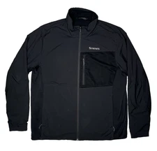 Simms Full Zip Flyweight Access Fleece Lined Black Jacket Men’s L Fishing