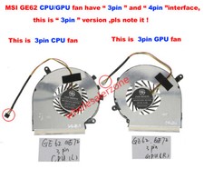 New 3 pin CPU  GPU Cooling Fan For MSI GE62 GE72 PE60 PE70 GL62 GL72 GP62 GP72