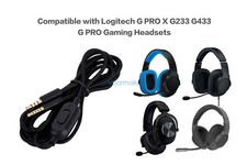 Replacement Audio Cable for Logitech GPRO X, G233, G433 Alpha Gaming Cable 