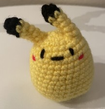 Small Pok mon Pikachu Handmade Crocheted Plush Stuffed Animal