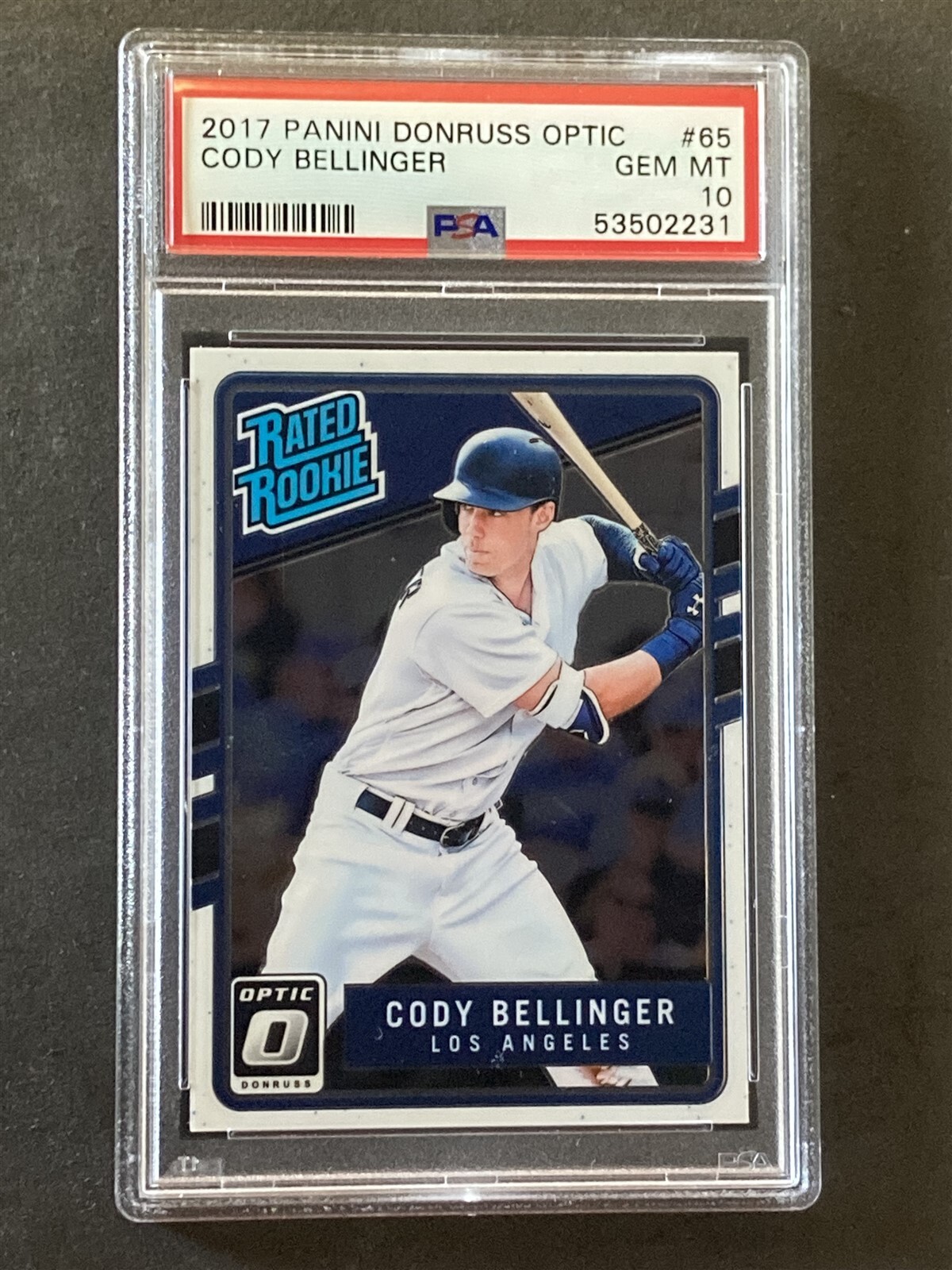 2017 Donruss Optic Cody Bellinger RC Dodgers Gem Mint PSA 10