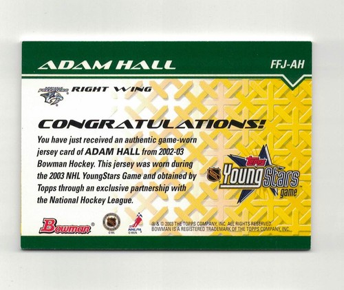 2002-03 Bowman Young Stars Fabric Of The Future Game Worn Jersey Insert Cards - Picture 9 of 51