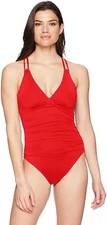 La Blanca 261729 Women's Island One-Piece Swimsuit Red Size 4