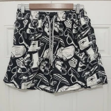 Vilbrequin mens large swim trunks beach shorts black white cars rubik's cube