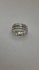 Spinner Ring In Sterling Silver, Stress Relieving Fidget Ring 5.85 Grams Size 11