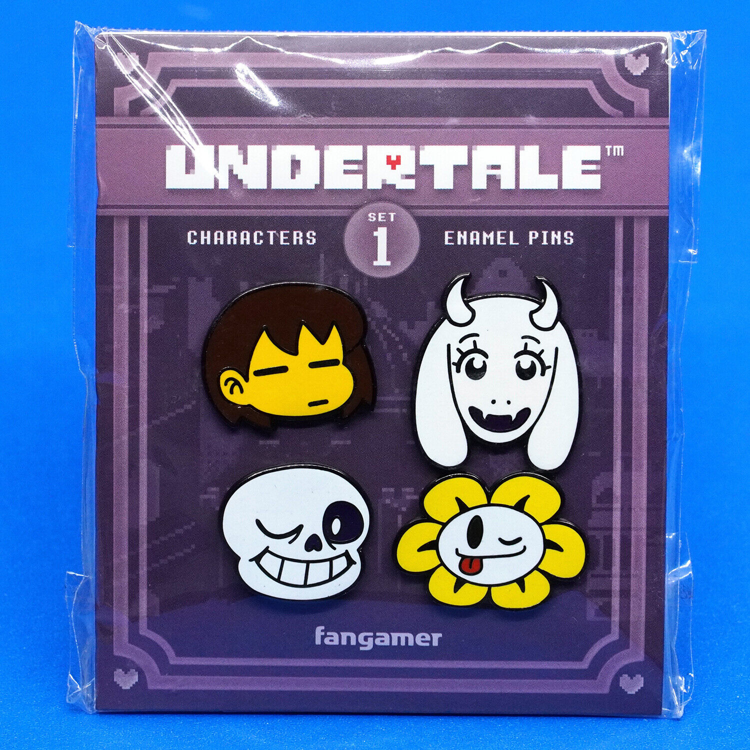 Undertale Figure Character Pin #1 Set of 4 Human Toriel Sans Flowey  Deltarune