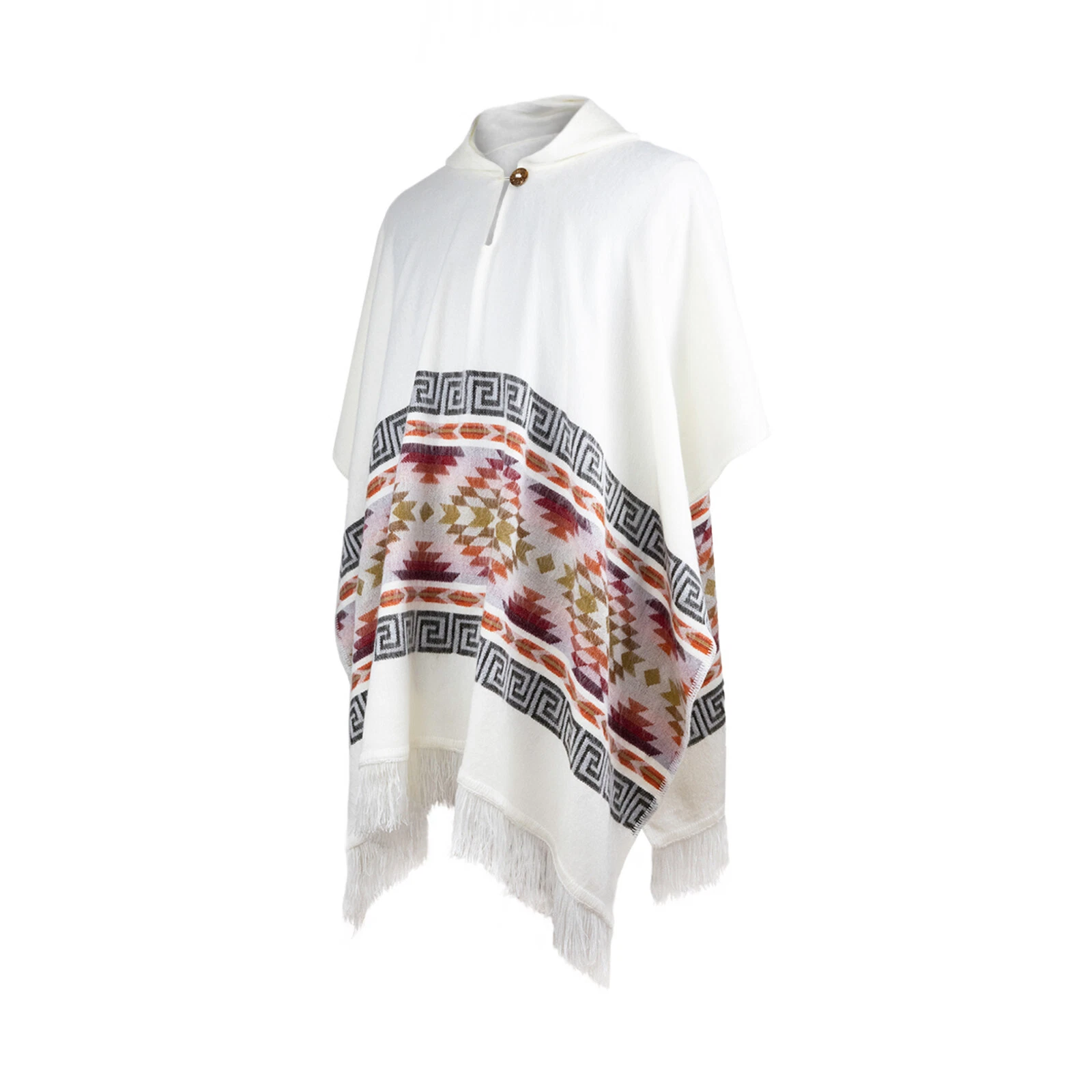Lightweight BABY ALPACA Wool Hooded Poncho Pullover UNISEX Handmade in Ecuador