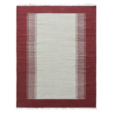 Hand Woven Flat Weave Kilim Wool Area Rug Contemporary Cream Wine Homes BBD00123