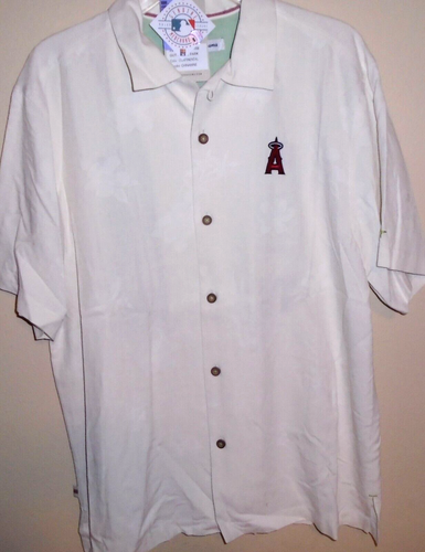 Anaheim Angels Tommy Bahama maglia da baseball in seta media NUOVA! - Foto 3 di 4