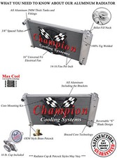 Rn Champion 2 Row Radiator 17x2816 Fan For 1966 - 1977 Oldsmobile Cutlass Rn Champion 2 Row Radiator 17x2816 Fan For 1966 - 1977 Oldsmobile Cutlass