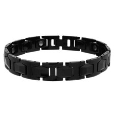 Men Women 11MM Tungsten CarbideBlack Hexagon Link Magnetic Bracelet