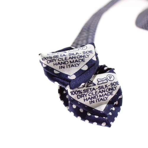 Italo Ferretti NWT Two in One Neck Tie in Blue with White Polka Dots 100% Silk - Picture 10 of 11