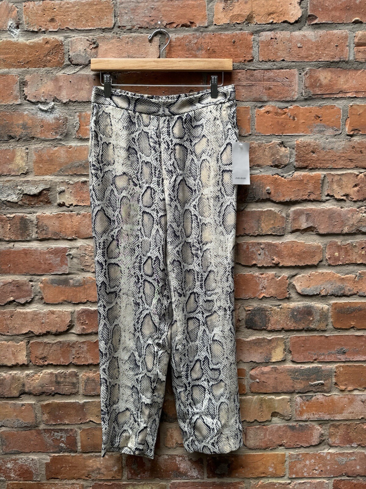 ZARA SNAKESKIN TROUSERS W YELLOW STRIPE RRP £29.99 BNWT SIZE S image 3