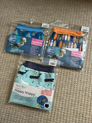 Splash About 3 x Happy Nappy Large L 6-14 Monate Surf X Large XL 12-24 Moby XXL