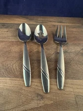 Lenox Stainless Serving Spoon Pierced Spoon Meat Fork Darirck Pattern Set Lot