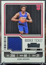 2023-24 Panini Contenders Kobe Brown Rookie Ticket Patch RC Clippers