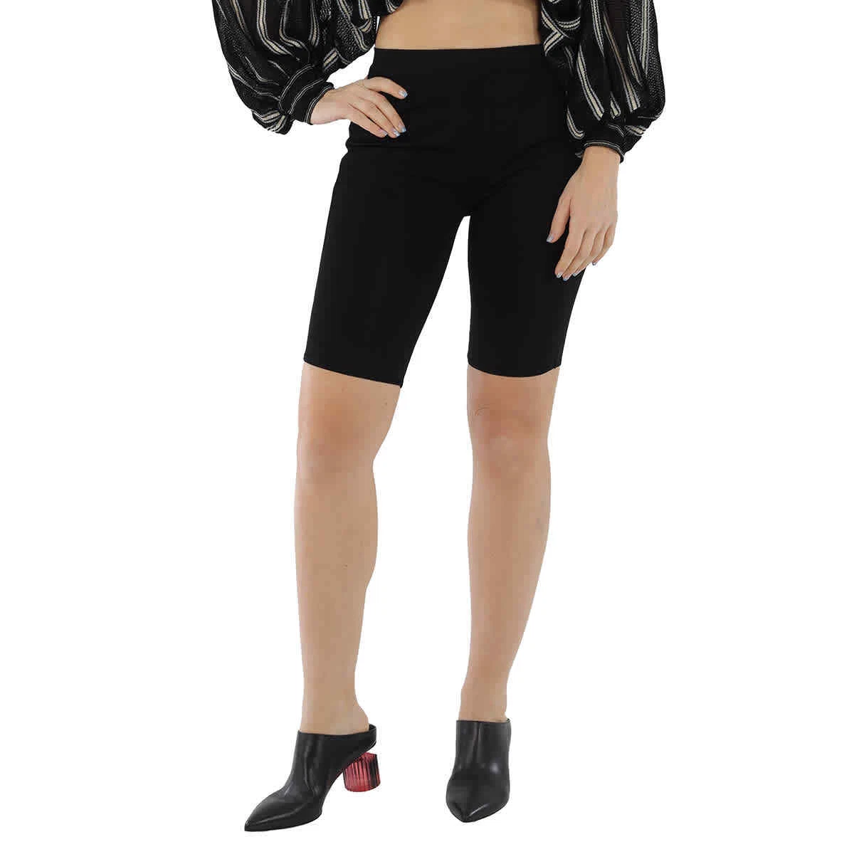 Buy Zenana Women Ladies Mid Thigh Stretch Cotton High Waist Active Bermuda  Biker Short Leggings, Black-shorts, S at Amazon.in