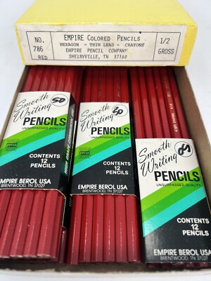 Empire Berol #786 RED Hexagon Pencils 1970 s USA Lot Of 48pcs Vintage NOS