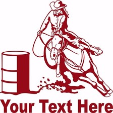 Barrel Racing Girl Rodeo Horse Custom Name Car Truck Window  Vinyl Decal Sticker