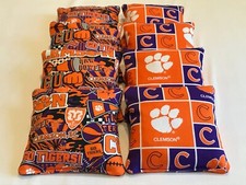 8 CORNHOLE BEAN BAGS CLEMSON TIGERS TAILGATE CORN HOLE BAG TOSS GAME REGULATION