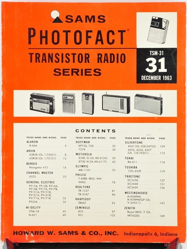 Sams Photofact Transistor Radio Series TSM-26 through TSM-52 (Select Volume #) - Zdjęcie 10 z 30