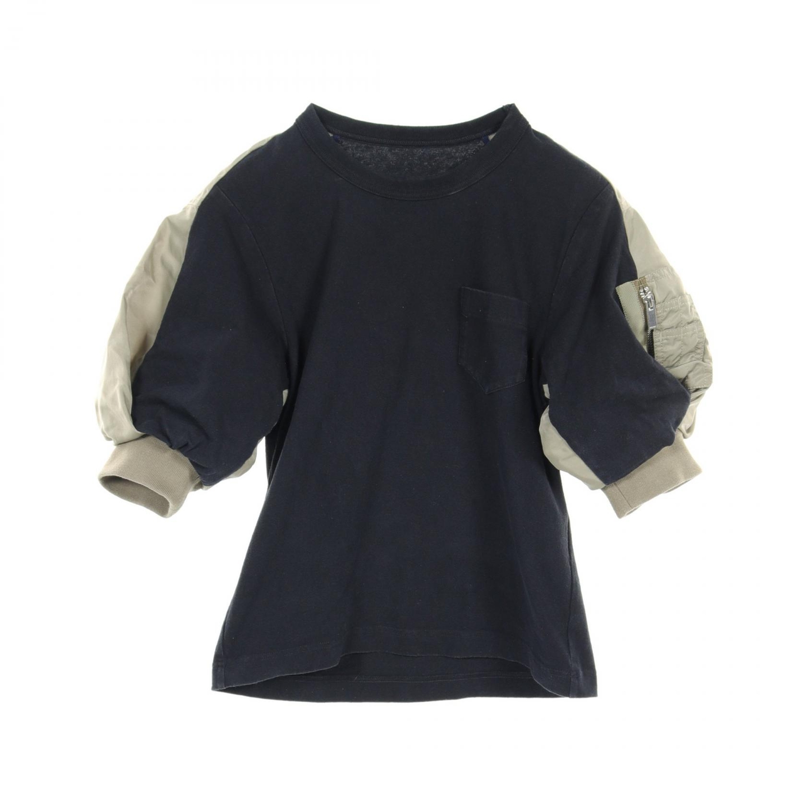 SACAI X NIKE T Shirt Sacai Nylon Twill Cotone Jersey #1 24 07169 Cotone Poliestere Navy Beige