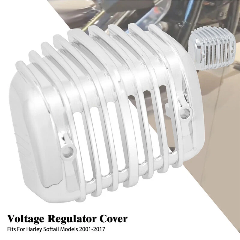 Kit de carenado de cubierta de regulador de voltaje cromado apto para Harley Heritage Softail FLSTC Foto 4 de 4