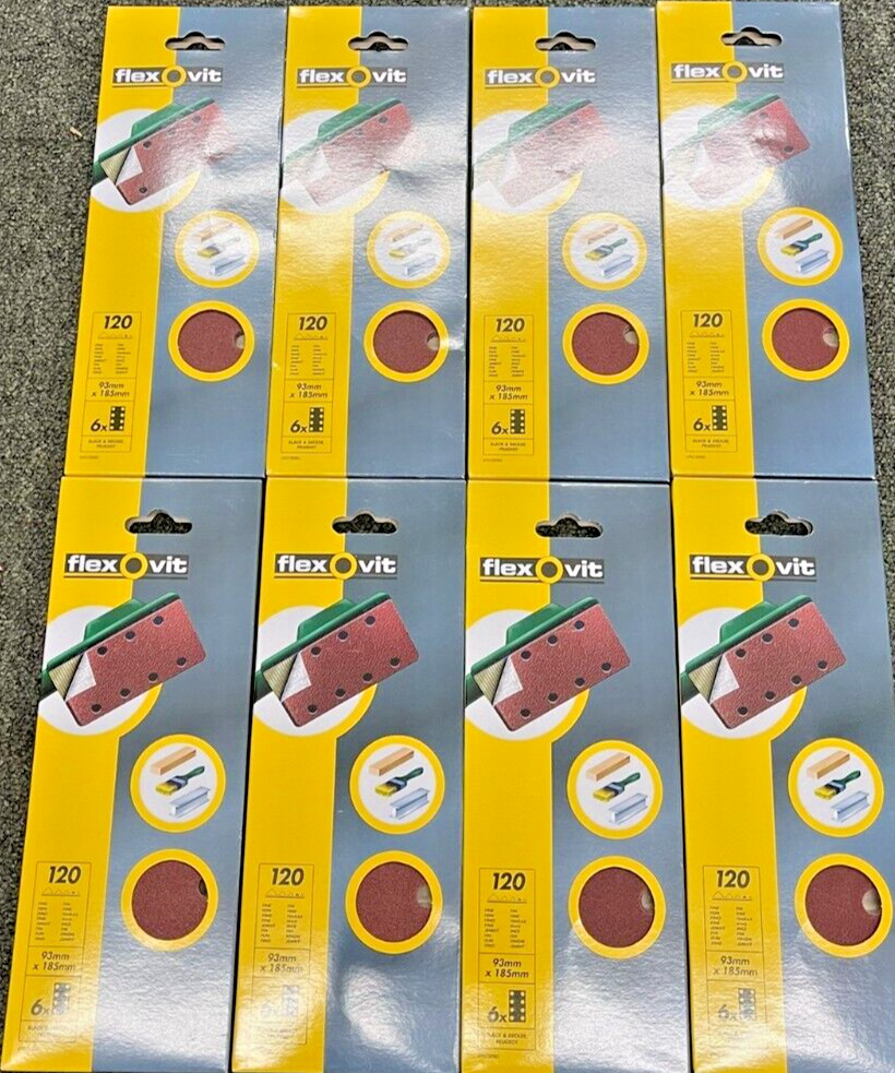JOB LOT 120 GRIT SANDPAPER SHEETS 93 X 185MM FOR BLACK & DECKER SANDER FLEXOVIT