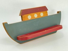 Scaffale legno barca nautica marittima vintage 1996 16" x 7,5" blu rosso