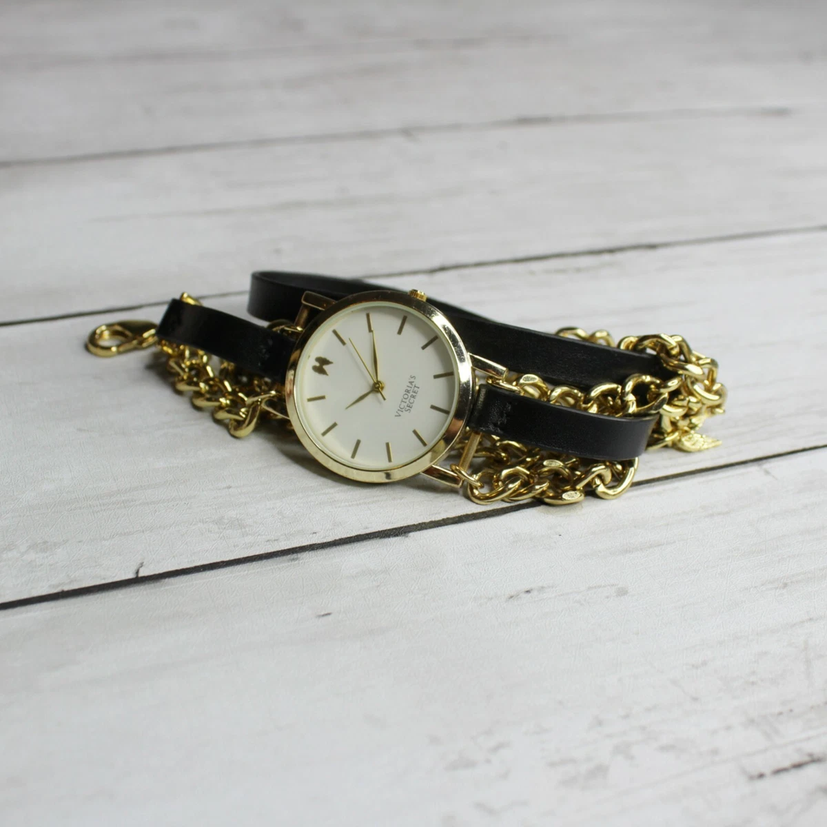 Victoria s Secret s Women s Watch Chain Wrap Bracelet Gold Plated