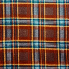 Rust & Brown Plaid Fleece Fabric - 60" Wide - Sold by The Yard & Bolt