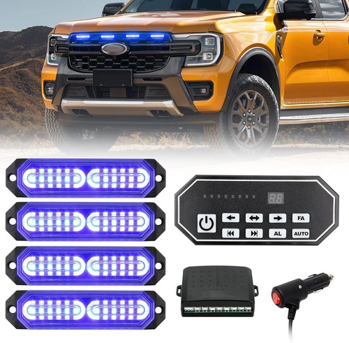Strobe Lights Blue LED 12V/24V w/ 9-Key Controller for Truck Emergency - Picture 7 of 7