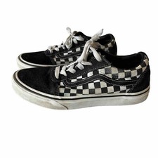 Vans Old Skool Checkers Black/White Kids Sneakers Youth 4.5 Off The Wall Unisex